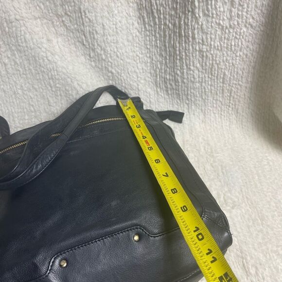 Great American Leather Works Black Leather Shoulder Bag brass tone hardwares - Picture 7 of 11